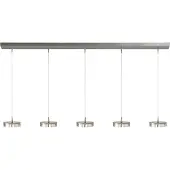 Masterlight 5-lichts hanglamp Imperia 160cm nikkel