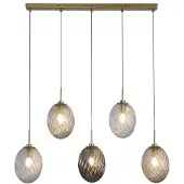 Searchlight 5-lichts hanglamp Whirl gekleurd glas