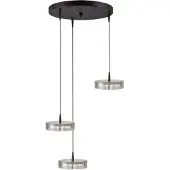 Masterlight 3-lichts hanglamp Imperia Ø 35cm zwart met nikkel