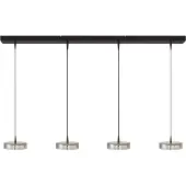 Masterlight 4-lichts hanglamp Imperia 130cm zwart met nikkel