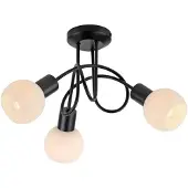 JUST LIGHT Zwarte Plafondlamp Loki 3 Lichts Krul