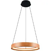 TRIO LYNWOOD - Hanglamp - Houtkleurig - incl. 1x SMD 28 W - Dimbaar met schakelaar - Plafondbevestiging - Geheugenfunctie - In hoogte verstelbaar - FSC-certificaat