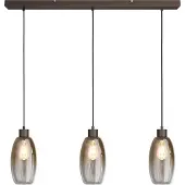 Masterlight Glazen hanglamp Olive 3x Ø 15cm - cacao