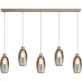 Masterlight Glazen hanglamp Olive 5x Ø 15cm - zand