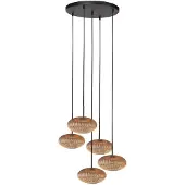 Steinhauer Hanglamp HaloSwap 5-lichts amber glas