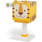 DALBER Tafellamp Little Tiger, geel / oranje, Kinderkamer, Kunststof, Tafellamp