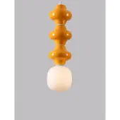 Nova Luce Hanglamp Clio L oranje keramiek met wit glas