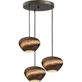 Masterlight 3-lichts hanglamp Cartone met Ø24 Think Paper kappen