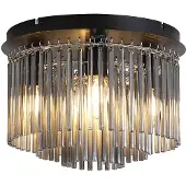 Searchlight Plafondlamp Swizzle, dimbaar, alu / grijs / zink, Woon-/ Eetkamer, Glas, plafondlamp