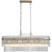 Searchlight Hanglamp Lara goud met helder glas ovaal