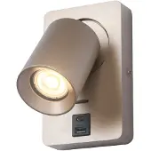 Artdelight Bedlampje Megano USB champagne met USB-A en USB-C