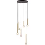 Masterlight Led hanglamp Fabro 6-lichts - mat goud
