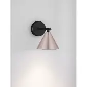 Lyora Wandlamp Conico enkel zwart met koffiebruin