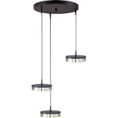 Masterlight 3-lichts hanglamp Imperia Ø 35cm zwart nikkel