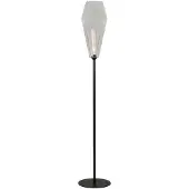 Masterlight Zwarte vloerlamp Diamond 190cm met helder glas