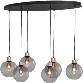 Masterlight Hanglamp ovaal Lazise Oval 6x Ø 20cm goud