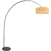 Steinhauer Vloerlamp Curve Zwart Met Strokleurige Kap Ø 50cm