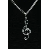 MOOYE ® - Collectie Zilveren Muzieksleutel ketting hanger - 3