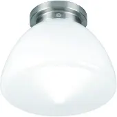 Highlight Nikkel plafondlamp Glasgow met wit glas Ø 30cm