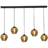 Masterlight Hanglamp Quinto 5 met glazen kappen