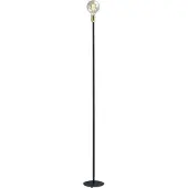Masterlight Zwarte vloerlamp Tube 155cm met gouden fitting