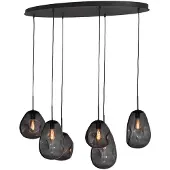 Masterlight Hanglamp Lava Oval 6x smoke glas