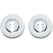 Intersteel Set van 2 sleutelrozetten Tira rond chroom verdekt