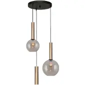 Masterlight Vide hanglamp Bella 2 Messing goud met goud glas