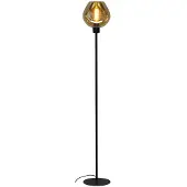 Masterlight Vloerlamp zwart Quinto Smoke met smoke glas