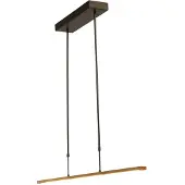 Masterlight Zwarte hanglamp Real 2 100cm met goud