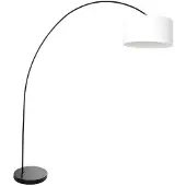 Steinhauer Booglamp Solva zwart met kap wit