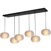 Masterlight 6-lichts hanglamp Arena met witte kappen