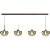 Masterlight 4 Lichts Hanglamp Genua Bruin Met Goud Glas Ø 29cm