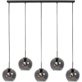 Steinhauer Hanglamp HaloSwap zwart met bol smoke glas