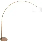 Steinhauer Booglamp Sparkled Light Brons Met Grof Witte Kap Ø 45cm