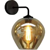 Masterlight Wandlamp Quinto zwart met smoke glas
