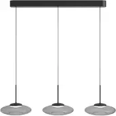 Lyora 3-lichts hanglamp Bounto zwart helder glas