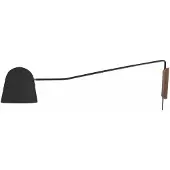Artdelight Strakke leeslamp Sensa zwart met hout