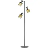 Eth Glazen Vloerlamp Sledge Glass 3 Lichts Zwart Met Goud Glas