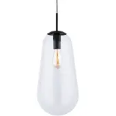 Lyora Ø 22cm hanglamp Pear Large zwart met helder glas