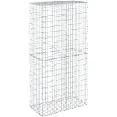 vidaXL Gabion met deksel, 100x50x200 cm, verzinkt staal