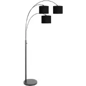 Steinhauer Vloerlamp Sparkled light met zwarte kappen