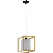 Stars of Light Houten hanglamp Granados met witte kap