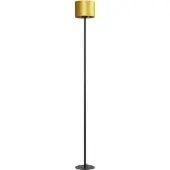 Masterlight Zwarte vloerlamp Venus 175cm met okergele lampenkap