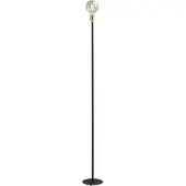 Masterlight Zwarte vloerlamp Tube 155cm met gouden fitting