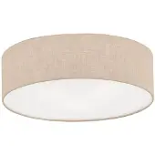 FISCHER&HONSEL GMBH Ø 60cm plafondlamp Thor met zandkleur linnen