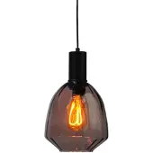 Masterlight Hanglamp zwart Porto met Nicolette red glas - Ø 20cm