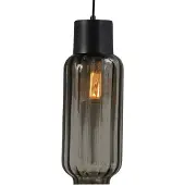 Masterlight Zwarte design hanglamp Lett ll met smoke glas