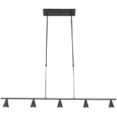 Steinhauer Hanglamp Vortex 3066ZW Zwart 5 lichts lichtkleur instelbaar in hoogte verstelbaar kunststof/metaal