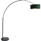 Steinhauer Booglamp Sparkled zwart met velours groene kap